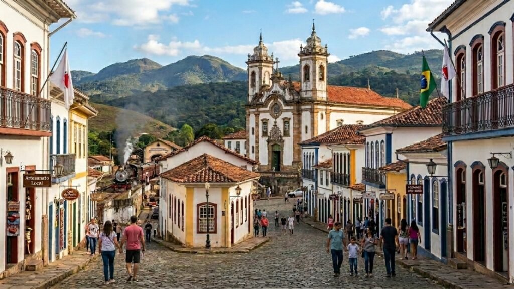 700 imóveis tombados e uma Maria Fumaça que liga 2 cidades históricas: a Atenas Mineira fundada em 1713 e batizada em homenagem a um rei português