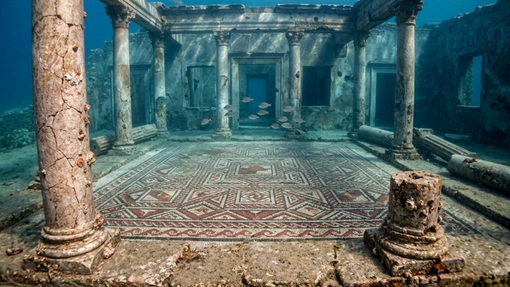 O porto romano submerso que revela como o mar apagou uma cidade inteira e preservou parte do império sob a água