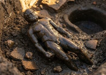 Hércules de madeira surge preservado no solo úmido de Ibiza