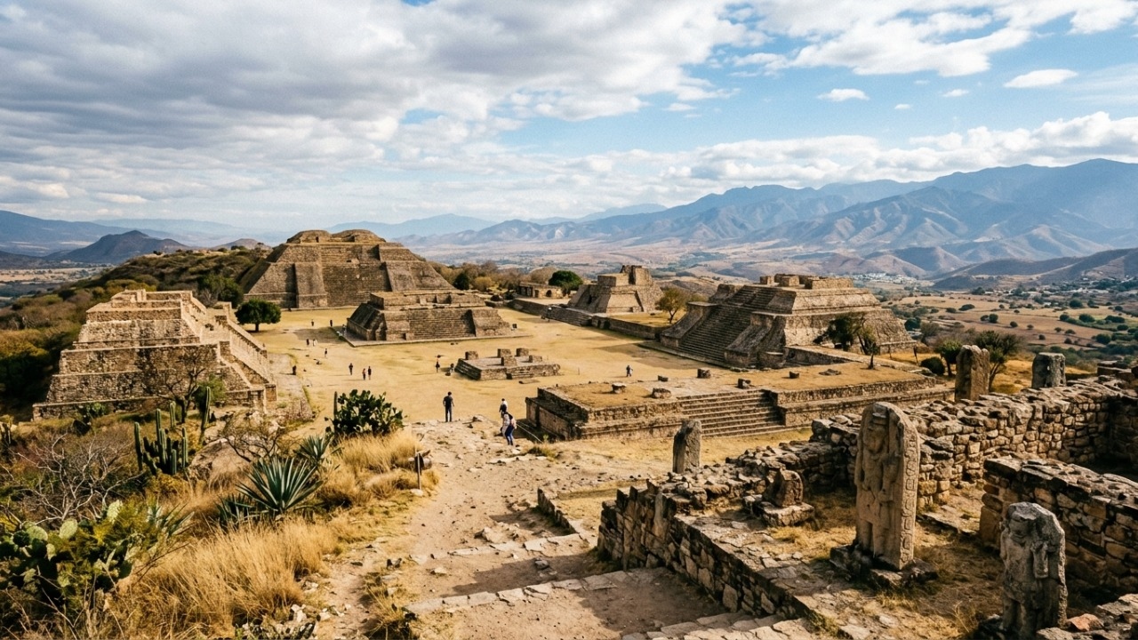 Situada a 1.900 metros de altitude, esta capital zapoteca dominou o Vale de Oaxaca por 1.000 anos e guarda pirâmides sagradas