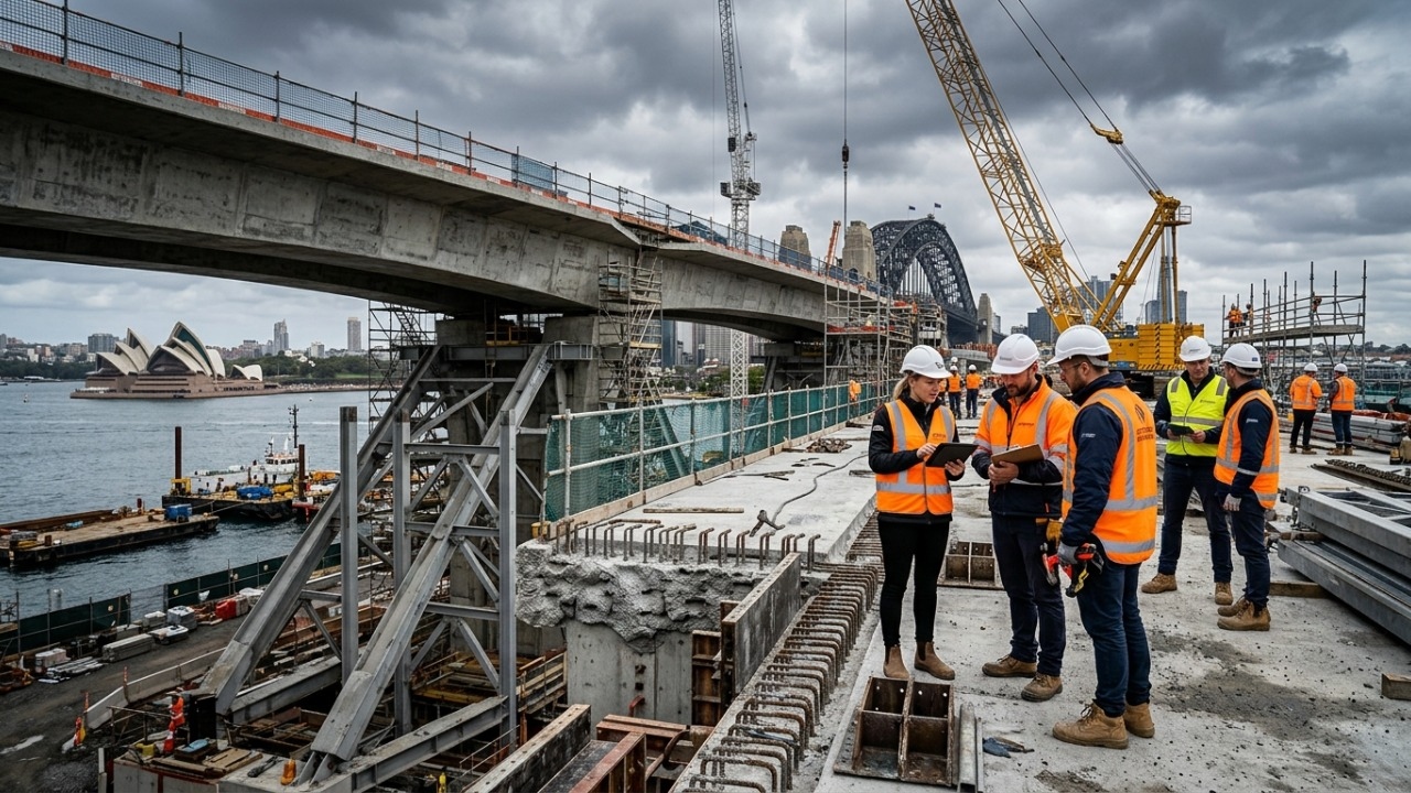 Cinzas industriais, escória de ferro e ativadores alcalinos substituem o cimento na Austrália para criar viadutos ultra resistentes