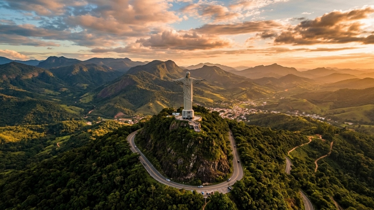 O imponente monumento de 28 metros de altura erguido em 1982 no topo do morro que abençoa a cidade capixaba e desafia as leis da engenharia