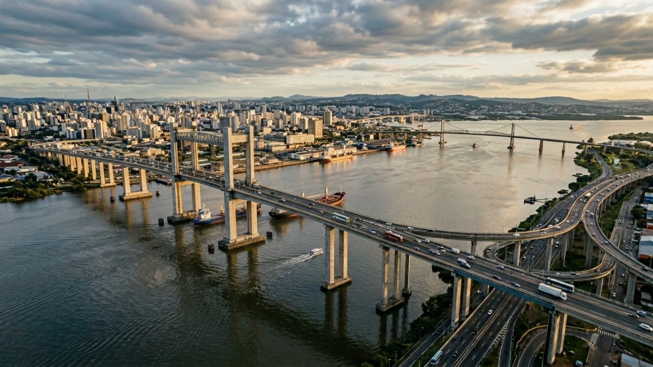 A colossal estrutura de concreto de 12,3 km de extensão que cruza as águas para destravar o trânsito do sul do país com engenharia moderna
