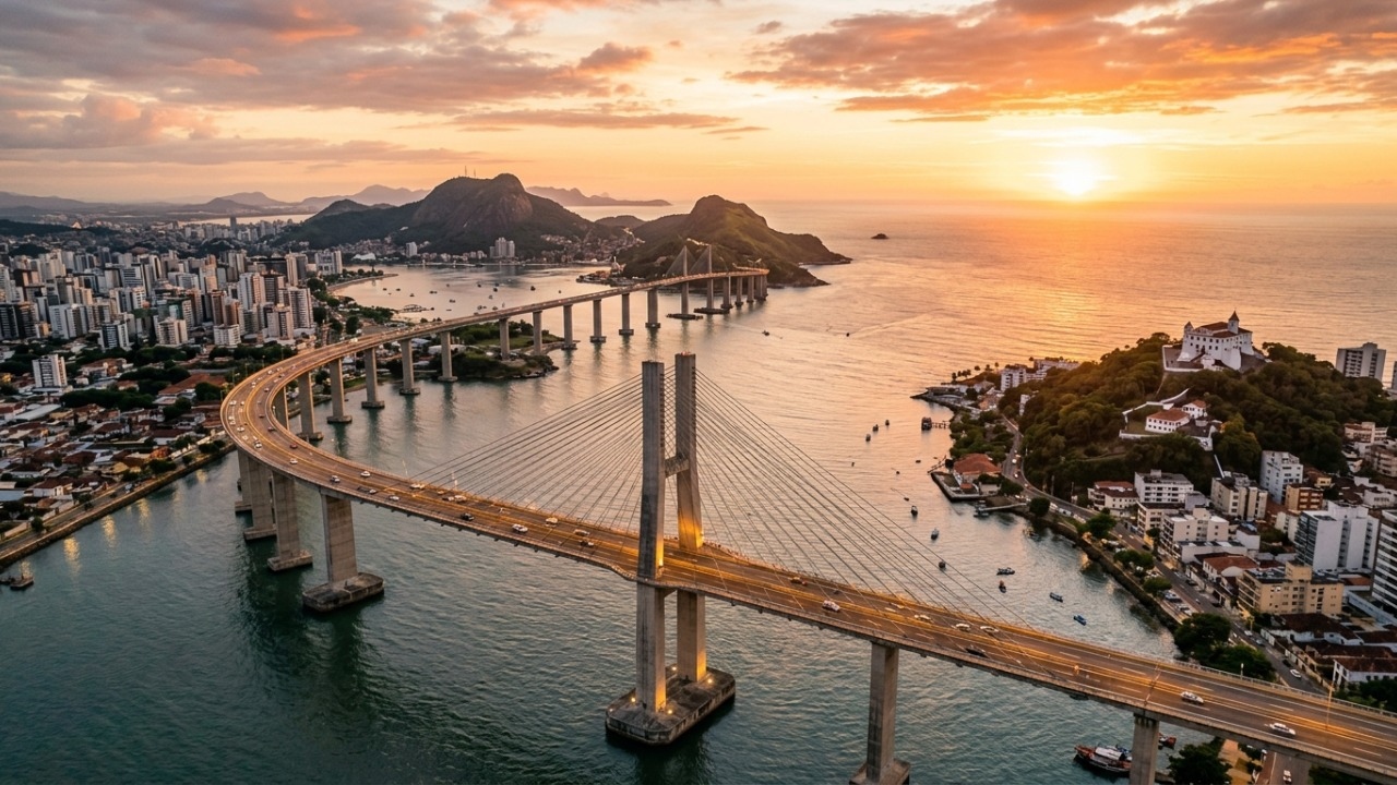 A gigantesca travessia de 3,3 km de extensão que se ergue a 70 metros de altura para unir duas das maiores cidades do Espírito Santo desde 1989