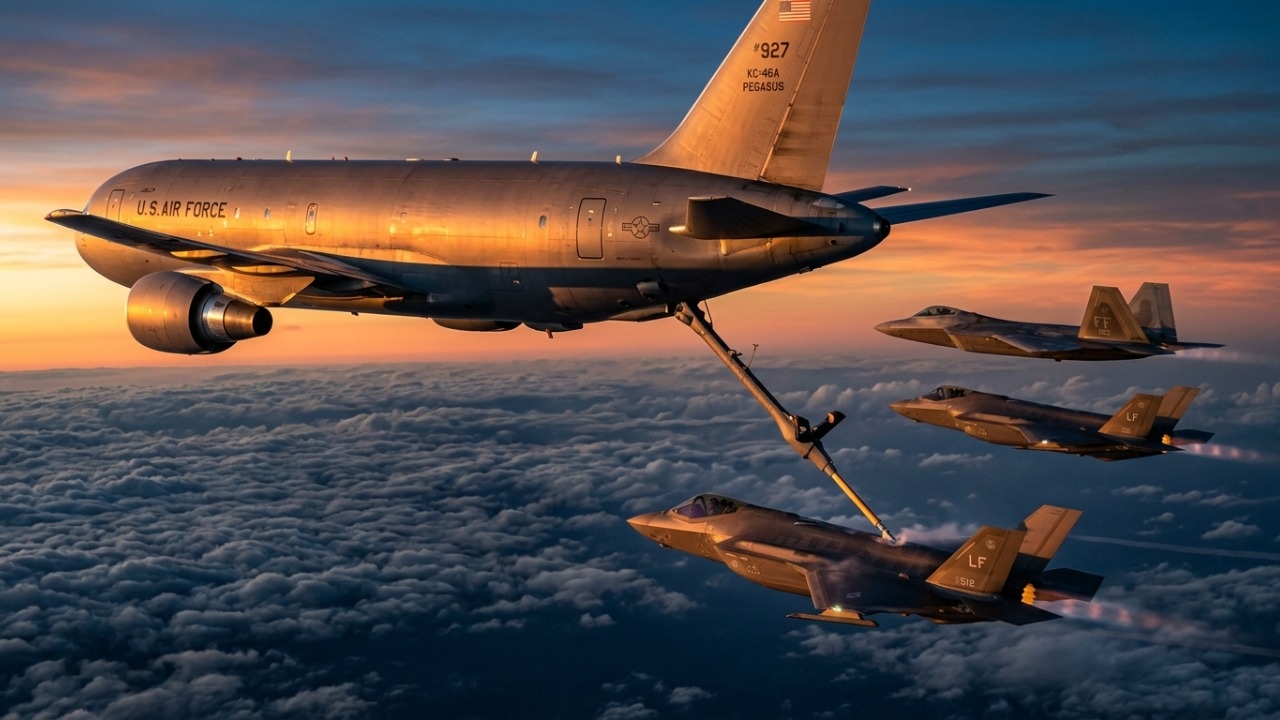 Equipado com uma lança de reabastecimento de alta vazão, o Pegasus realiza transferências de combustível a 800 km/h sobre as nuvens