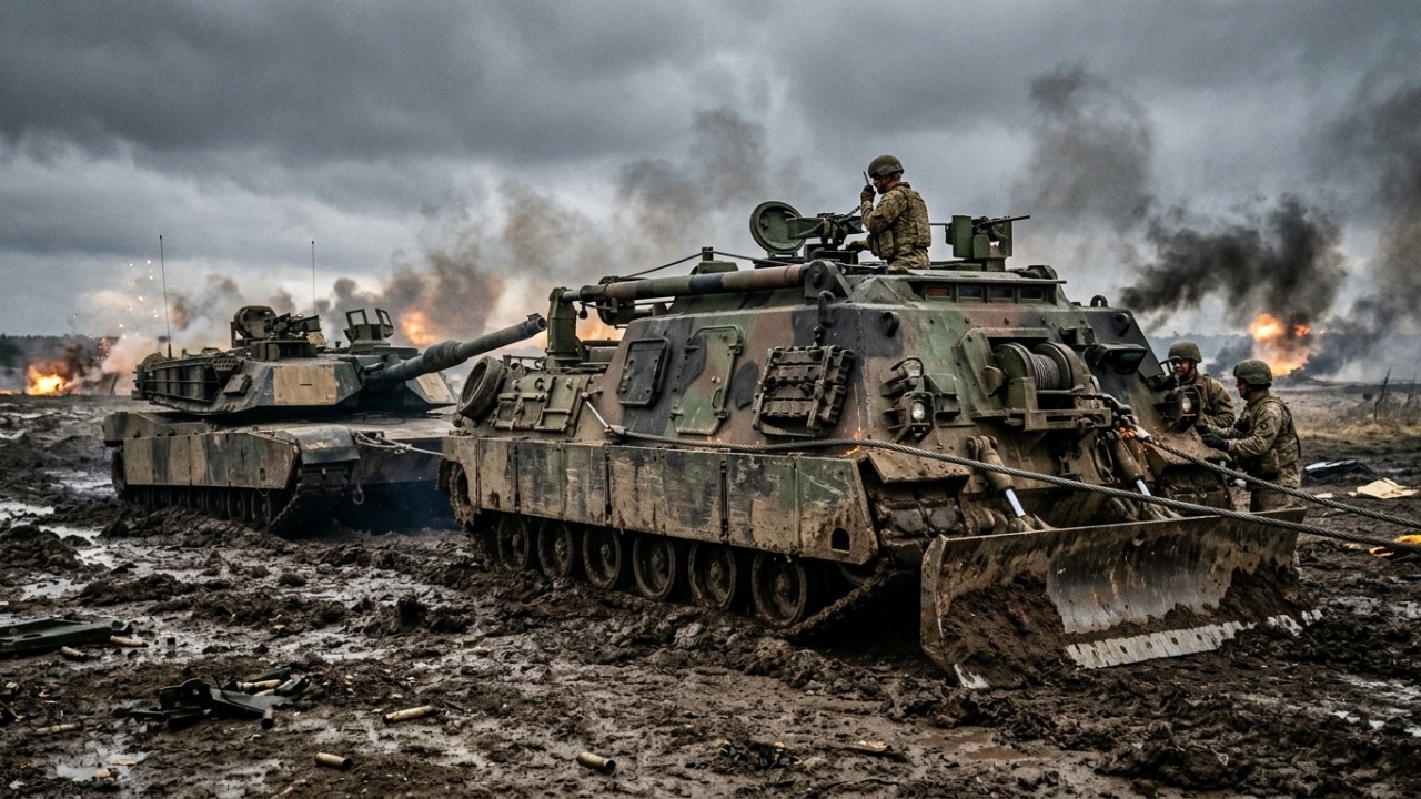 Projetado para rebocar 70 toneladas, o veículo blindado de recuperação Hercules é o gigante que resgata tanques em plena linha de frente
