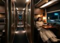 O inovador ônibus de apenas 12 poltronas que utiliza cabines individuais de primeira classe e tecnologia acústica para viagens de longa distância