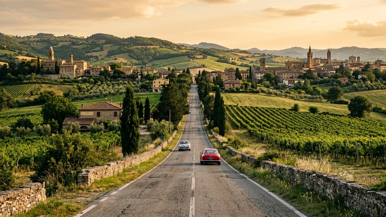 Construída em 187 a.C. pelos romanos, a rota de 262 km atravessa a Itália conectando Rimini a Piacenza como um dos eixos mais antigos da Europa