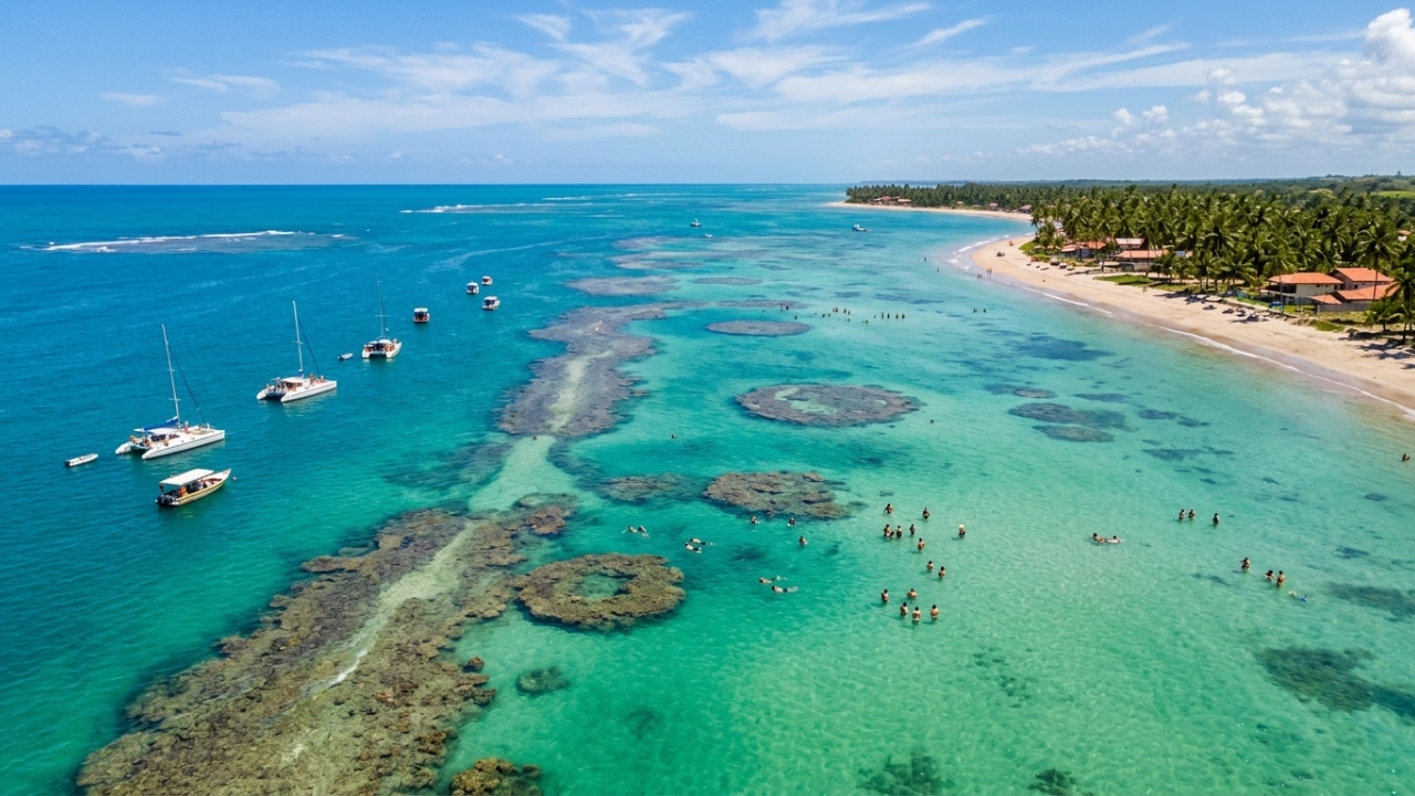 Recifes de coral que viram piscinas a 6 km da costa: o paraíso alagoano com mar a 27 graus o ano inteiro