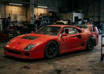 Construída com carroceria de Kevlar e fibra de carbono em 1987, a lendária máquina de 478 cavalos foi o último veículo assinado por Enzo Ferrari