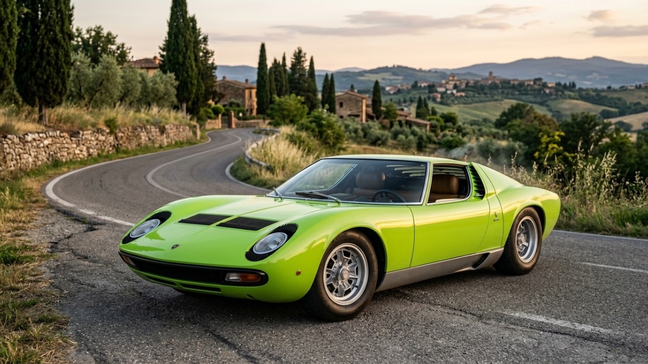 Projetado com motor V12 central traseiro em 1966, o clássico italiano com faróis marcantes inaugurou a era de ouro dos supercarros modernos