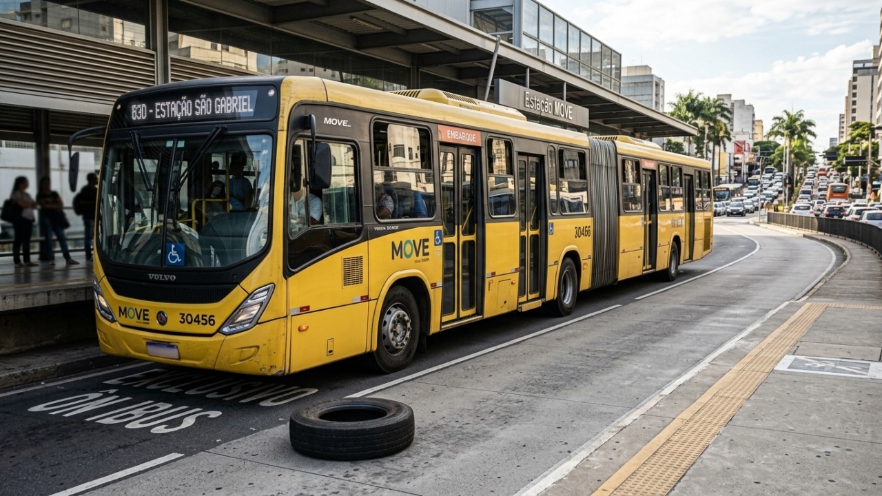 O articulado de quase 23 metros que leva mais de 150 passageiros e faz uma avenida funcionar como corredor de massa