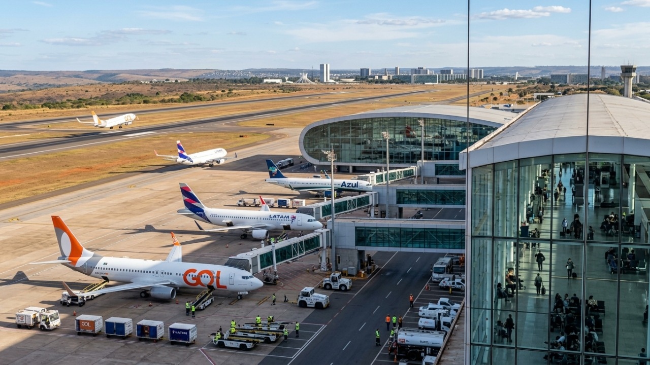 Projetado em 1957 e recebendo mais de 15 milhões de passageiros por ano, o terminal aéreo destaca-se como o maior hub de conexões aéreas do país
