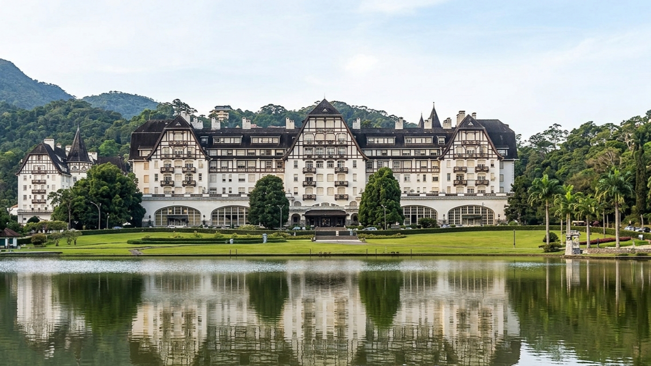 O suntuoso palácio inaugurado em 1944 com cúpula monumental de 30 metros de altura que abrigou o maior hotel e cassino da América Latina em Petrópolis