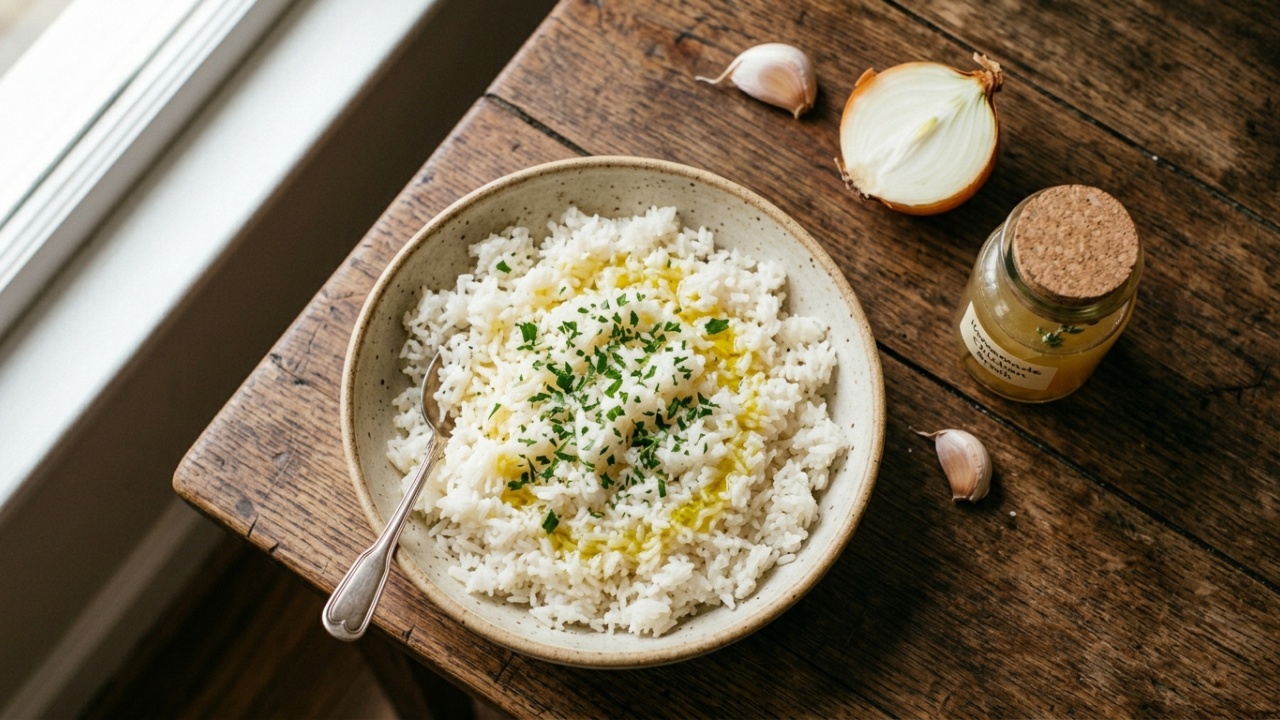 Como fazer arroz branco mais saboroso com caldo caseiro