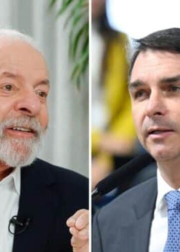 Lula e Flavio em montagem no primeiro plano.