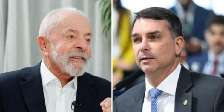 Lula e Flavio em montagem no primeiro plano.