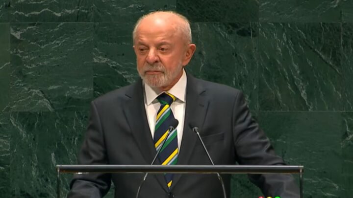 Luiz Inácio Lula da Silva em discurso na Assembleia Geral da ONU.