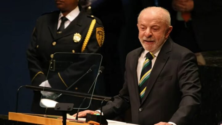 Presidente Luiz Inácio Lula da Silva em discurso na Assembleia Geral da ONU.