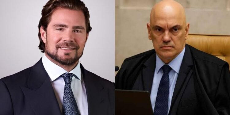 À esquerda, Daniel Vorcaro, ex dono do Banco Master. À direita, o ministro do Supremo Tribunal Federal, Alexandre de Moraes.