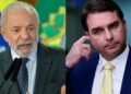 À esquerda o presidente Lula, à direita o candidato Flávio Bolsonaro.