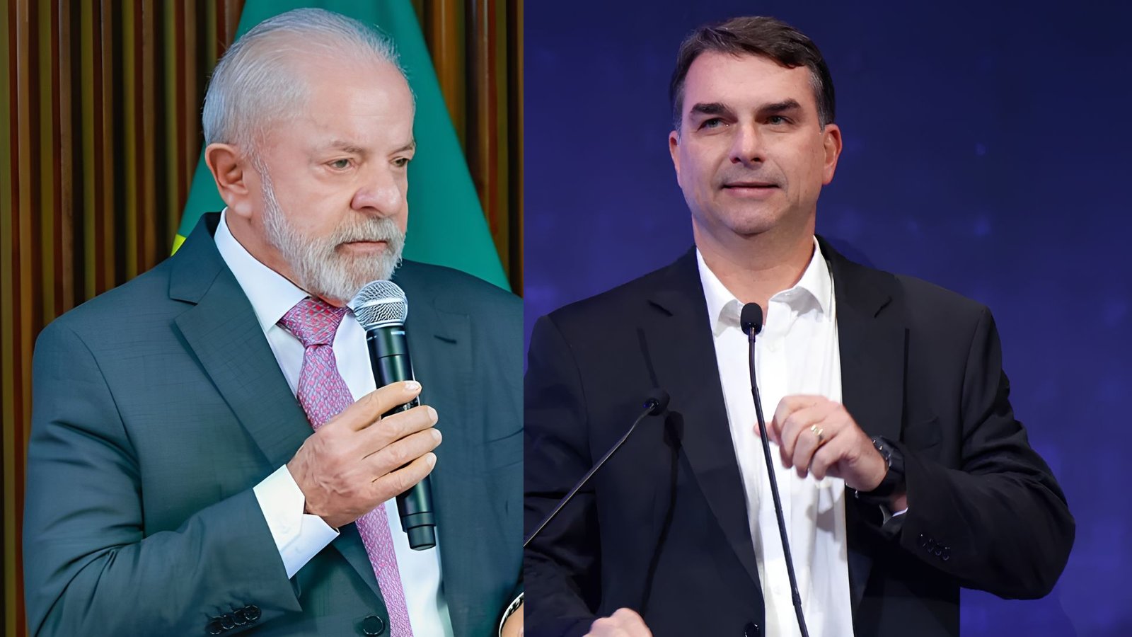 Lula à esquerda e Flávio a direita